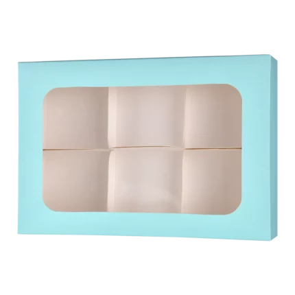 jabeha light blue cookie box with 6 dividers 27×18×5