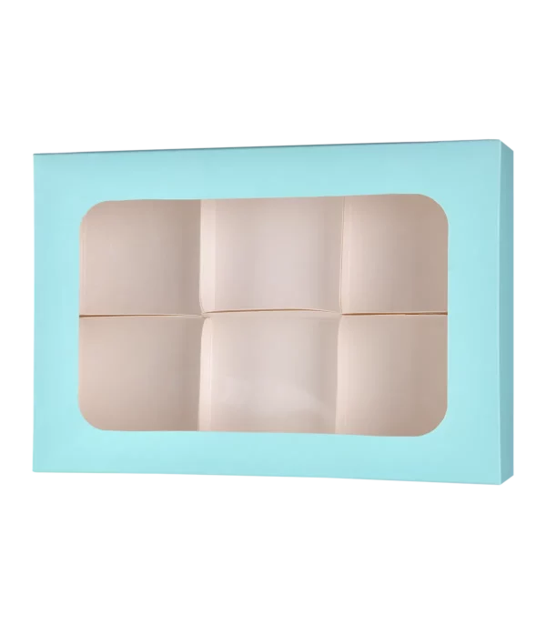 jabeha light blue cookie box with 6 dividers 27×18×5