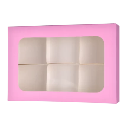 jabeha pink cookie box with 6 dividers 27×18×5