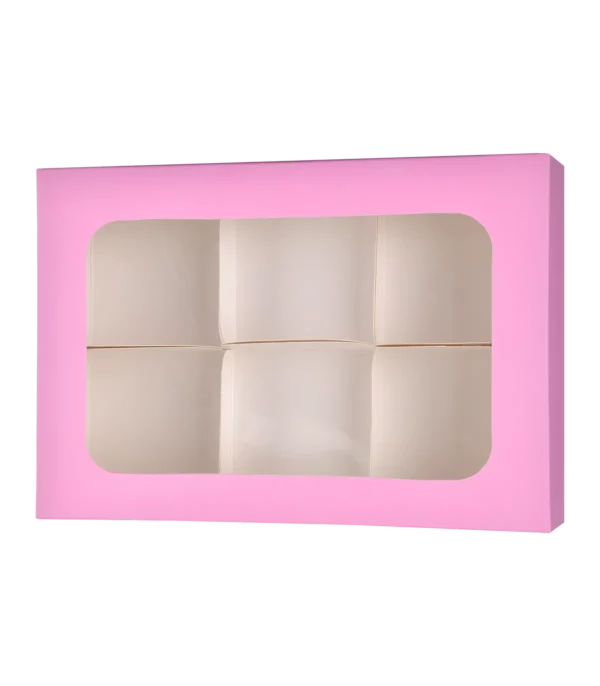 jabeha pink cookie box with 6 dividers 27×18×5