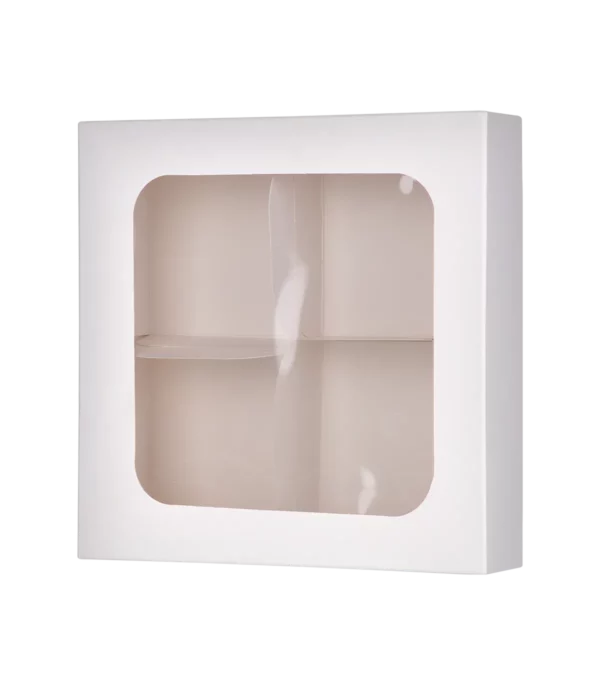 jabeha white cookie box with 4 dividers 18×18×5