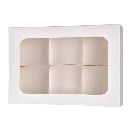 jabeha white cookie box with 6 dividers 27×18×5