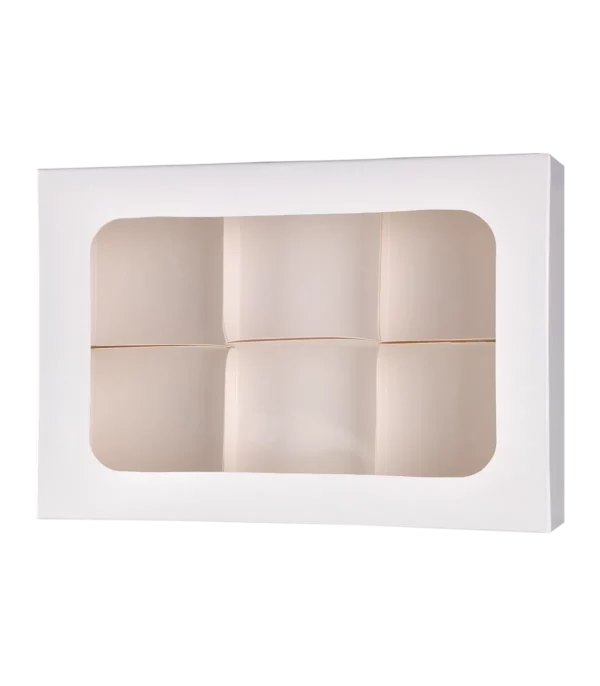 jabeha white cookie box with 6 dividers 27×18×5